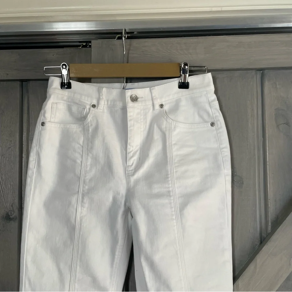 J.McLaughlin Clearwater white‎ jeans size 2 flared front seam detail classy - Picture 7 of 12